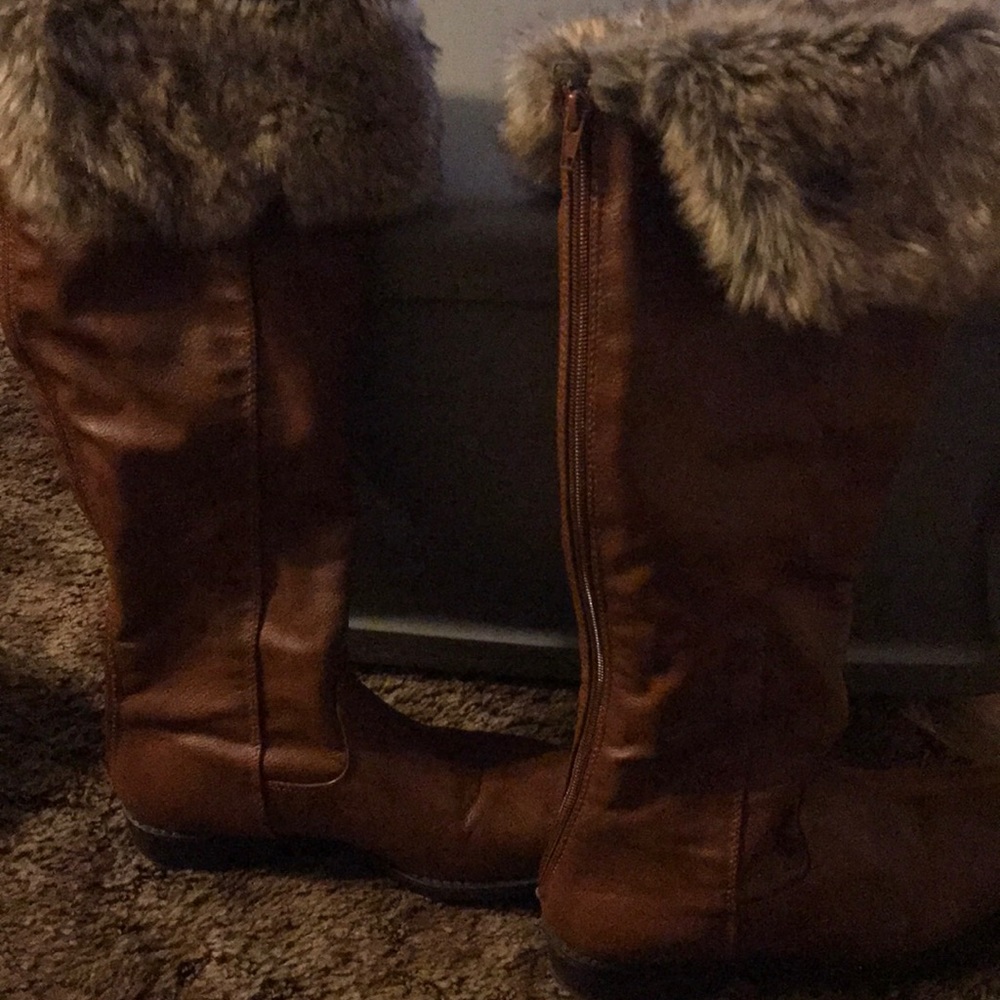 Knee high brown boots